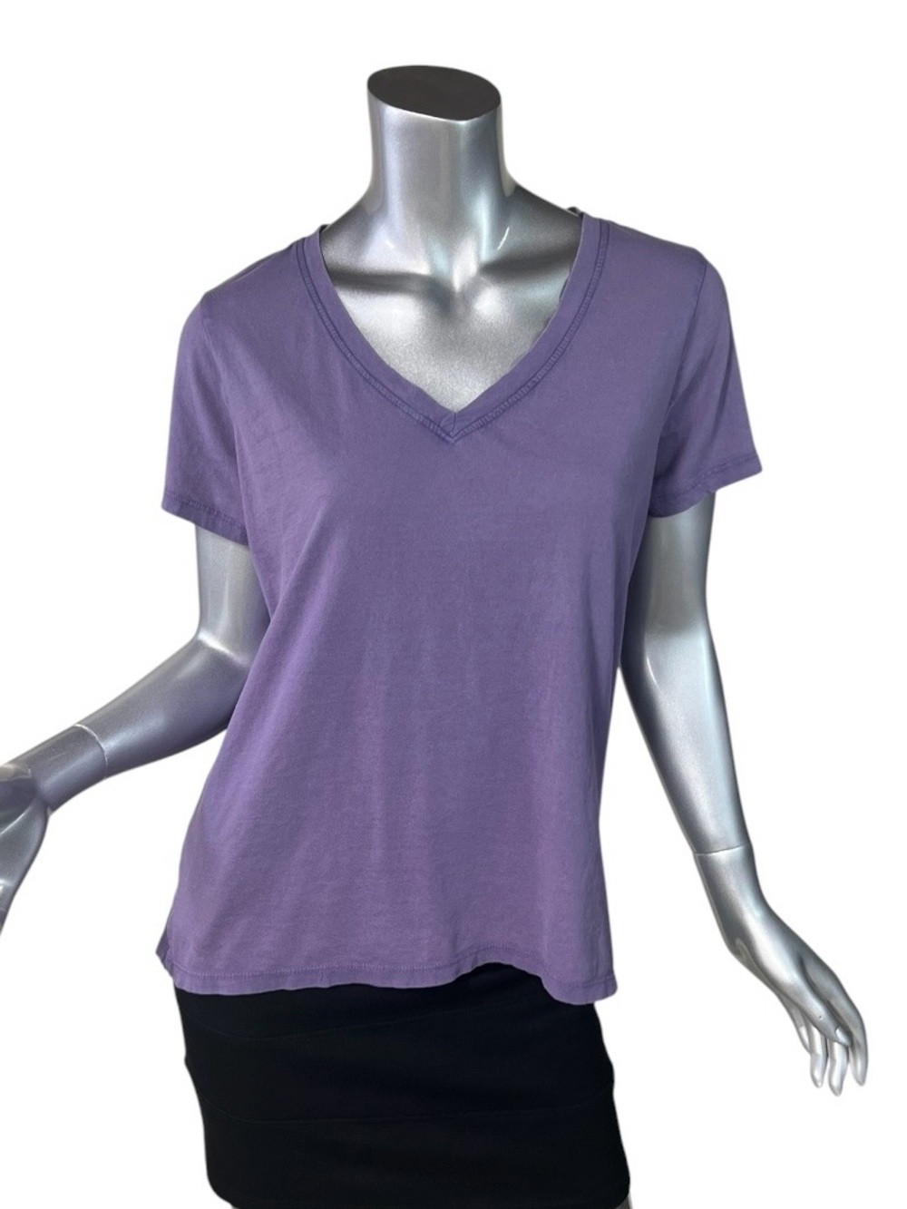 Falls Creek V Neck Purple Cotton T Shirt Women’s Medium